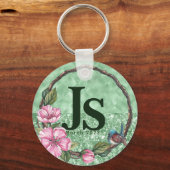 Elegante Vegetation Rustikales Foliage Mint Green  Schlüsselanhänger (Vorderseite)