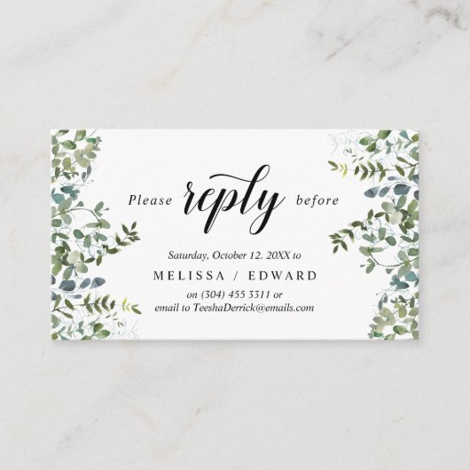 Elegante Vegetation, Schwarz, UAWG Response, Antwo Begleitkarte (Vorderseite)