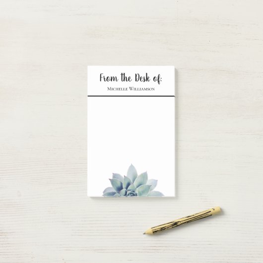 Elegante Vegetation vom Schreibtisch mit Typografi Post-it Klebezettel (Auf Schreibtisch)