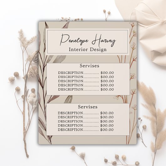 Elegante Vegetation Watercolor Moderne Rosa Farbe Fotoplatte