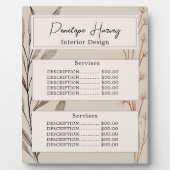 Elegante Vegetation Watercolor Moderne Rosa Farbe Fotoplatte (Vorderseite)