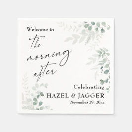 Elegante Vegetation Willkommen am Morgen Serviette