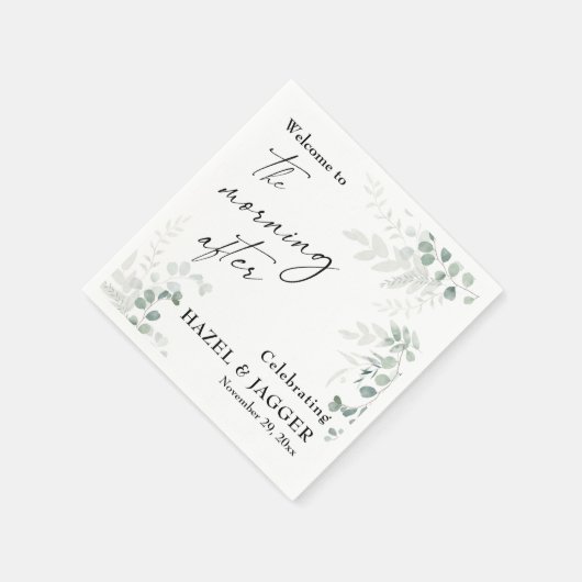 Elegante Vegetation Willkommen am Morgen Serviette (Ecke)