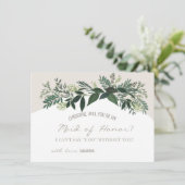 Elegante Vegetation wird meine Trauzeugin sein Karte (Stehend Vorderseite)