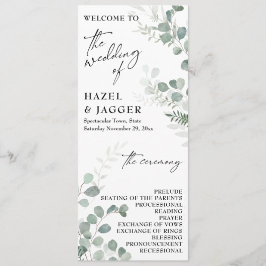 Elegante Vegetation, zeitgenössische Typografie Programm (Vorderseite)