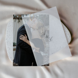 Elegante Vellum-Hochzeits-Einladungs-Overlay Pergament Einladungen