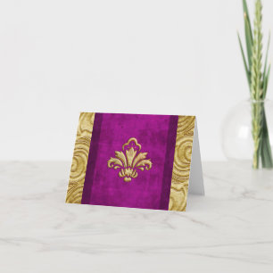 Elegante Velvet Look Gold Lilie Card Karte