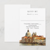 Elegante Venedig-Skyline-Aquarell-Hochzeit RSVP Karte (Vorne/Hinten)