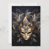 Elegante Venezianisch Mask Mardi Gras Einladung (Rückseite)