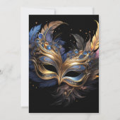 Elegante Venezianisch Mask Mardi Gras Einladung (Rückseite)