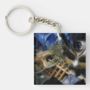 Elegante Venezianische Maskenbild Akryl-Schlüssela Schlüsselanhänger