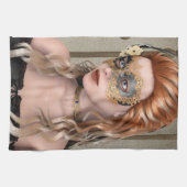 Elegante venezianische Maskenporträtkunst Küchentuch (Horizontal)