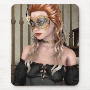 Elegante venezianische Maskenporträtkunst Mousepad