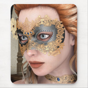 Elegante venezianische Maskenporträtkunst Mousepad