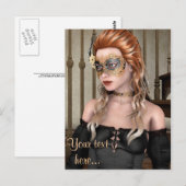 Elegante venezianische Maskenporträtkunst Postkarte (Vorne/Hinten)