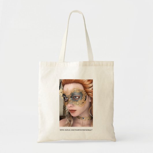 Elegante venezianische Maskenporträtkunst Tragetasche (Vorne)