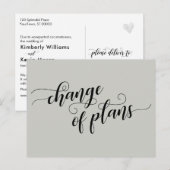 Elegante Veränderung von Plänen verzögert Hochzeit Postkarte (Vorne/Hinten)