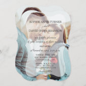 Elegante verblasste benutzerdefinierte Foto Geomet Einladung (Vorne/Hinten)