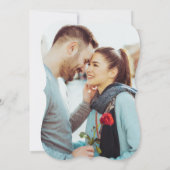 Elegante verblasste benutzerdefinierte Foto Geomet Einladung (Rückseite)