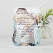 Elegante verblasste benutzerdefinierte Foto Geomet Einladung (Stehend Vorderseite)