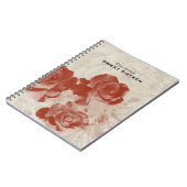 Elegante verblaßte Rosen 16. Geburtstag Notizblock (Linke Seite)