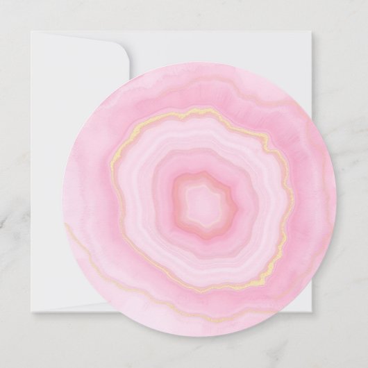 Elegante verblichene Wasserfarbe Gold rosa Tor Save The Date (Rückseite)