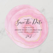 Elegante verblichene Wasserfarbe Gold rosa Tor Save The Date (Vorne/Hinten)
