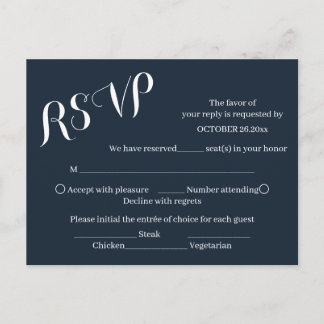 Elegante verbrannte Orange Schrift Hochzeit RSVP K Einladungspostkarte