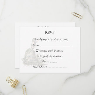 Elegante Vergissmeinnicht-Blumen-Hochzeits-RSVP-Ka Einladungspostkarte