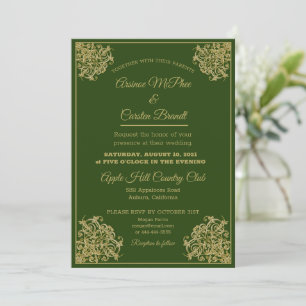 Elegante vergoldete Hochzeitseinladung Einladung