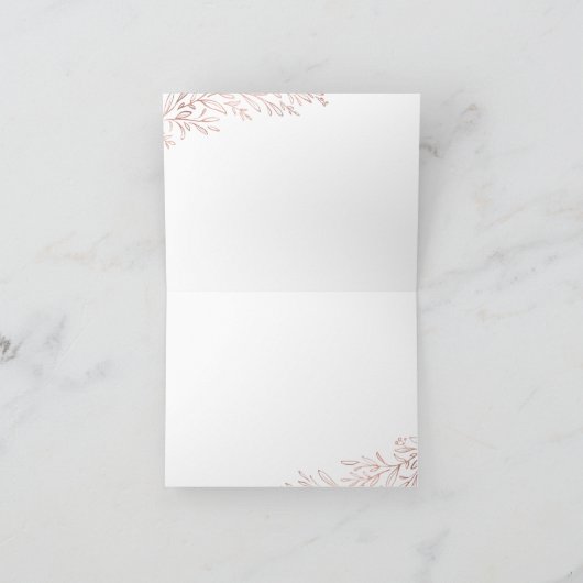 Elegante vergoldete Rose Gold botanischen Dank Dankeskarte (Innenseite)