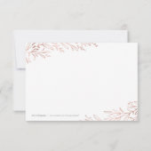 Elegante vergoldete Rose Gold botanischen Dank Dankeskarte (Rückseite)