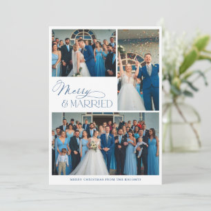 Elegante Verheiratete und Fröhliche Fotocollage Feiertagskarte