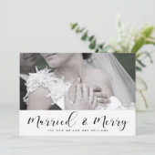 Elegante Verheiratete und fröhliche Weihnachtskart Feiertagskarte (Stehend Vorderseite)