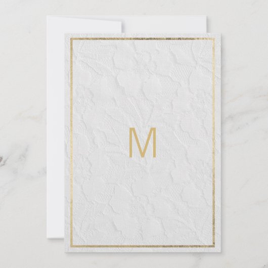 Elegante Verlobung aus weißem Gold, französische B Einladung (Rückseite)