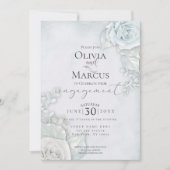Elegante Verlobung Blass Rose Einladung (Vorderseite)