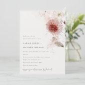 Elegante Verlobung Dusky Fall Marsala Einladung (Stehend Vorderseite)
