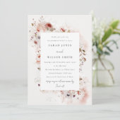 Elegante Verlobung Dusky Fall Marsala Einladung (Stehend Vorderseite)