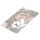 Elegante Verlobung Foto Script Hochzeit Magnet (Linke Seite)