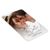 Elegante Verlobung Foto Script Hochzeit Magnet (Rechte Seite)