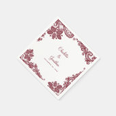 Elegante Verlobung Hochzeit Braut & Groom Rot Serviette (Ecke)