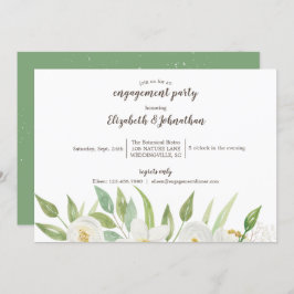 Elegante Verlobung Weiß und Grün Einladung