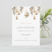 Elegante Verlobung zu Weihnachten Einladung (Stehend Vorderseite)