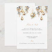 Elegante Verlobung zu Weihnachten Einladung (Vorne/Hinten)