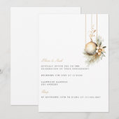 Elegante Verlobung zu Weihnachten Einladung (Vorne/Hinten)