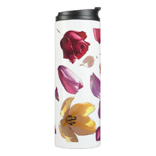 Elegante verstreute Blumenblüten   Modern  Thermosbecher