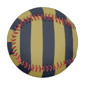 Elegante vertikale Streifen aus Gold und Navy Baseball (Vorderseite Links)