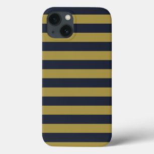 Elegante vertikale Streifen aus Gold und Navy Case-Mate iPhone Hülle