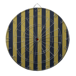 Elegante vertikale Streifen aus Gold und Navy Dartscheibe