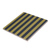 Elegante vertikale Streifen aus Gold und Navy Fliese (Seite)